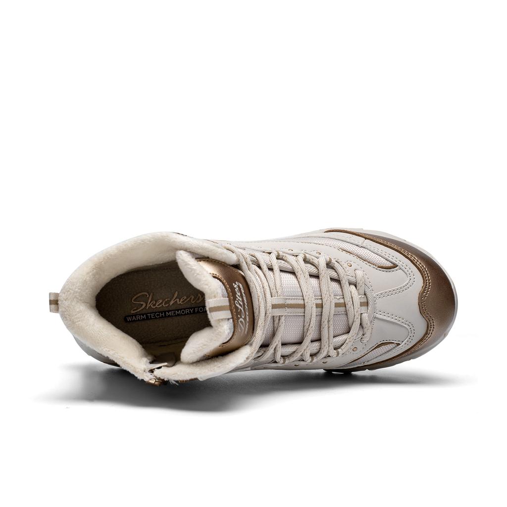 Skechers DLites Mesh Synthetic Leather Comfortable Warm Lightweight Shock Absorption Mid-Top Dad Shoes Women sneaker Rose-Gold 169077-RSGD
