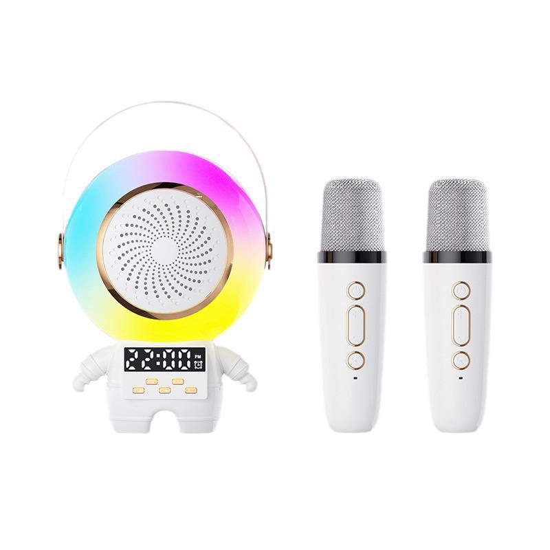 Astronaut Bluetooth Speaker & Power Bank with Wireless Microphone, Alarm Clock, and Atmosphere Light.