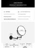 Wall-Mounted Rotating Double-Sided Vanity Mirror with Magnification