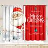 Christmas Curtains Santa Claus Printed Home Decoration Room Set Of 2 Made Polyester