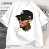 Chris Brown TShirt Breezy Bowl XX Rapper T Shirt Casual Short Sleeve Round Neck Tshirt Concert Music Hiphop Unisexs Clothing