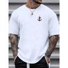 T-shirt da uomo con scollo a O, manica corta, stampa, cotone, comoda, da uomo
