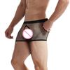 See Through Men Underpants Sexy Boxer Sheer Breathable Trunks