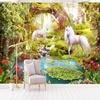Mural Wallpaper 3D Beautiful Forest White Horse Lake Nature Scenery Photo Wall Paper Living Room TV Sofa Background Wall Home Decor Rolls