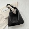 Große Kapazität Faux-Leder-Tragetasche für Damen Stilvolle Eimer-Schulter-Handtasche