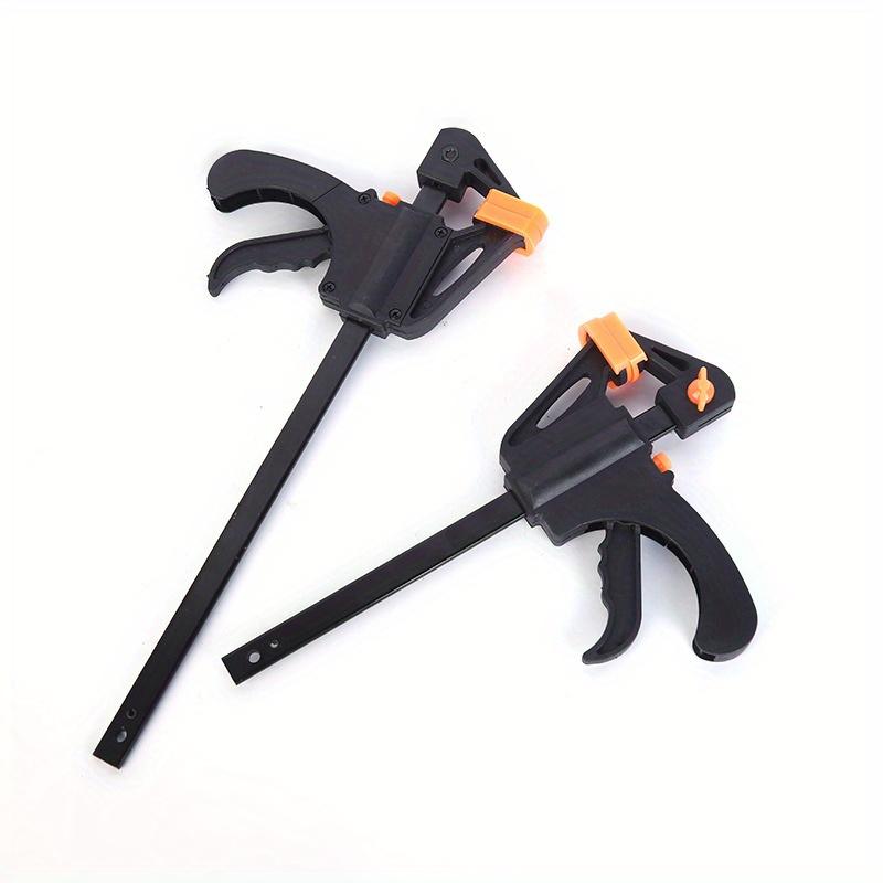 2pcs 4.0inch Black Metal F Clamps, Quick Ratchet Release Woodworking Clips for DIY Carpentry, Industrial Hand Tools