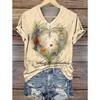 Damen Sommer T-Shirt Blumenmuster Druck Kurzarm T-Shirts Lässige Bedruckte Tops
