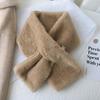 Solid color scarf, thickened and soft in winter, imitation rabbit fur scarf, fur collar, solid color Rex rabbit fur scarf.
