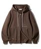 Bakken Smile Embroidered Logo 2-Way Button Zip-Up Hoodie Bk7985_Brown