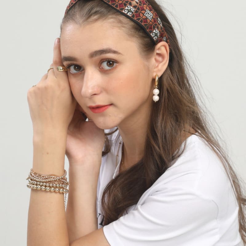 LALA Ethnic Lattice Hairband - BROWN