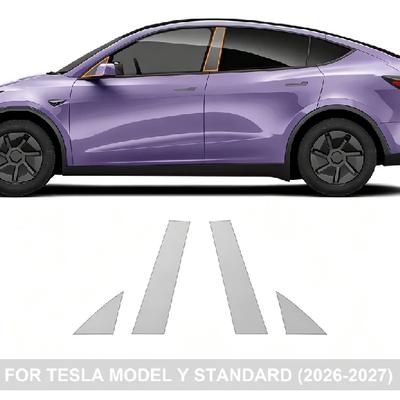 Für Tesla Model Y Standard 2026-2027 Leichte Rückspiegel A B-Säule Transparente/Schwarze TPU-Schutzfolie PPF Kratzfeste Folie