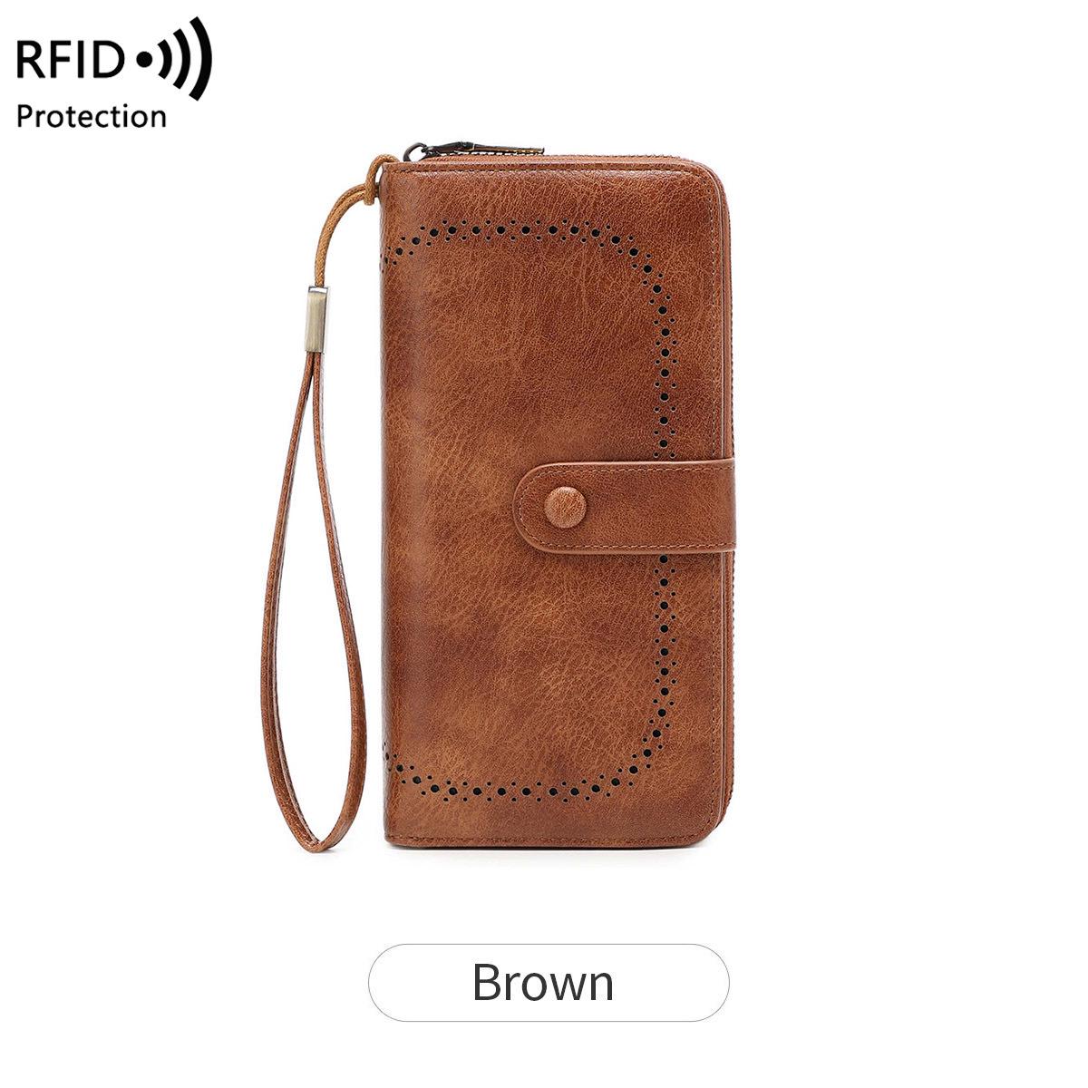 Женский антикражный кошелек-гармошка в стиле ретро RFID большой емкости стиль для путешествий по всему миру 1980₽