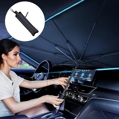 Pare-soleil de pare-brise de voiture, Pare-soleil/Housse pliante type parapluie pour la plupart des voitures, Pare-soleil réfléchissant pour pare-brise avant de voiture
