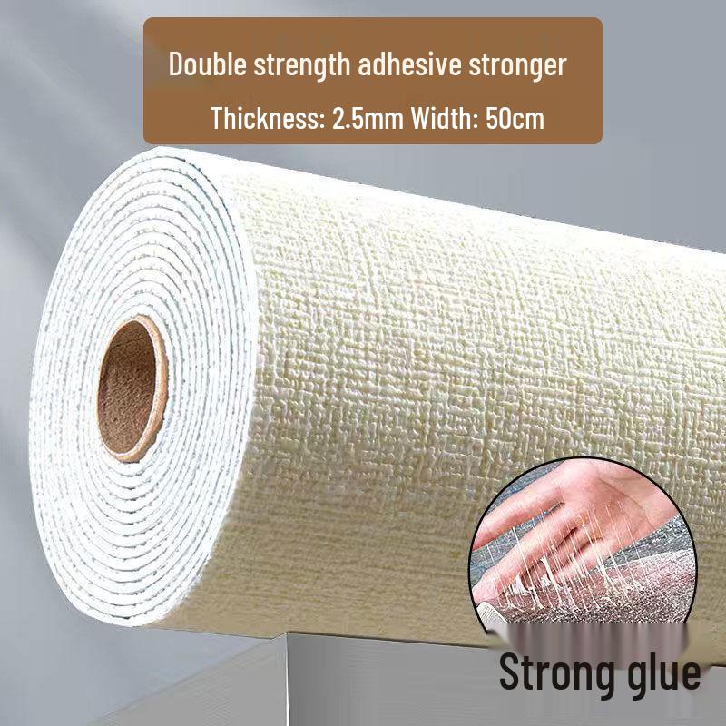 3D Linen Self-Adhesive Wallpaper: Waterproof, Moisture-Proof, Anti-Mold Wall Stickers for Bedroom Renovation