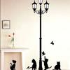 Quality Home Decor Wallpaper Pvc Wall Stickers With Cartoon Animal Butterfly And Cat Design**