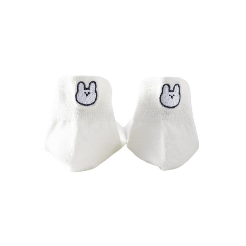Ladies Spring and Summer Style Cotton Deodorizing Sweaty Cartoon Embroidery Cute White Socks