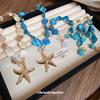 Irregular Starfish Pearl Jewelry Set: Necklace, Bracelet & Ring - Beach Vacation Style, Light Luxury Feel