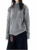 Unisex Loose-Fit Faux Two-Piece V-Neck Cable Knit Sweater - Men's Casual Long Sleeve Pullover