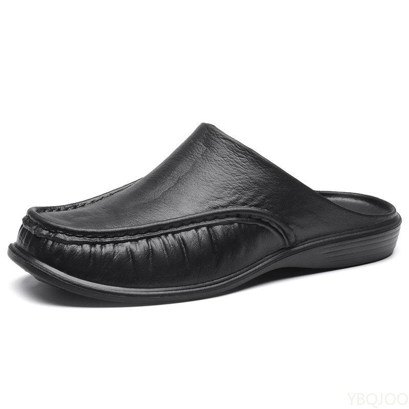 

Shoes Men s Slippers EVA Slip on Flats Shoes Walking Men Half Slipper Comfortable Soft Household Sandals Plus Size 47 чорний