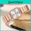Minimalist Ladies Square Alloy Watch With Waterproof Quartz Movement For Fashion Enthusiasts