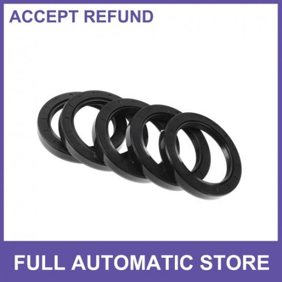 Oil Seal Seal Ring Rotary Shaft Seal Nitrile Rubber 65x90x12mm Black 5Pcs