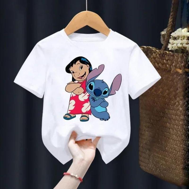 Disney Stitch Summer Graphic T-Shirt Hollow Series Short Sleeve T-Shirt