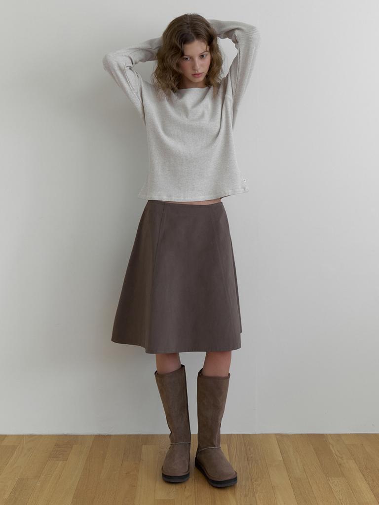 Deomiteun Smore Flare Skirt (Brown)