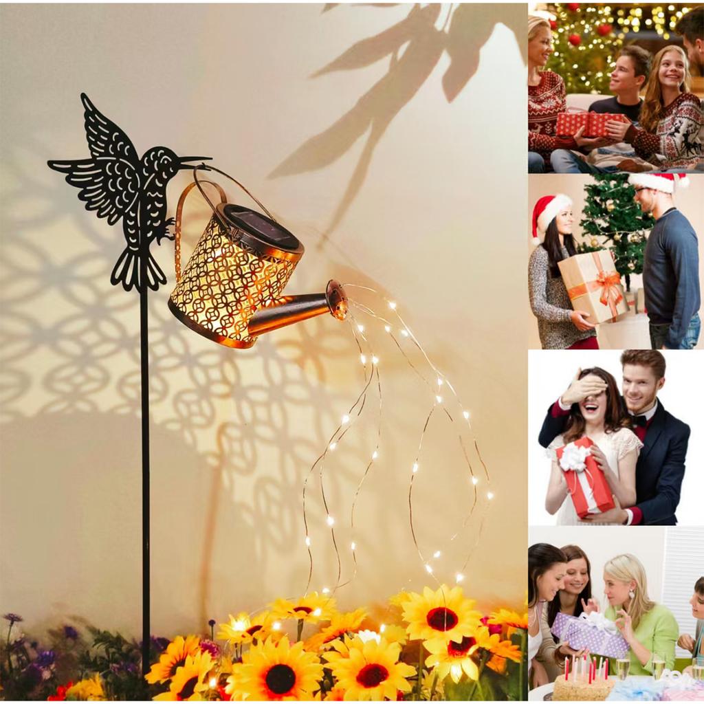 Led Solar Watering Can Light Outdoor Hanging Lights Night Plug Profile Waterproof Iron Walkway Decoration Patio Pathway Lighting