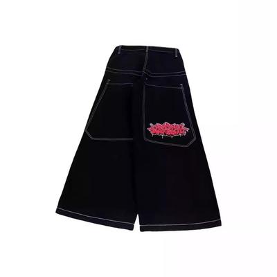 Retro Spring Hip Hop Embroidered Straight-Leg Wide Jeans