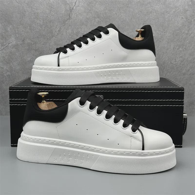 2024 Men's Summer Breathable Slip-On Sneakers - Classic, Fashionable, Thick-Soled, Height-Enhancing Campus White Shoes