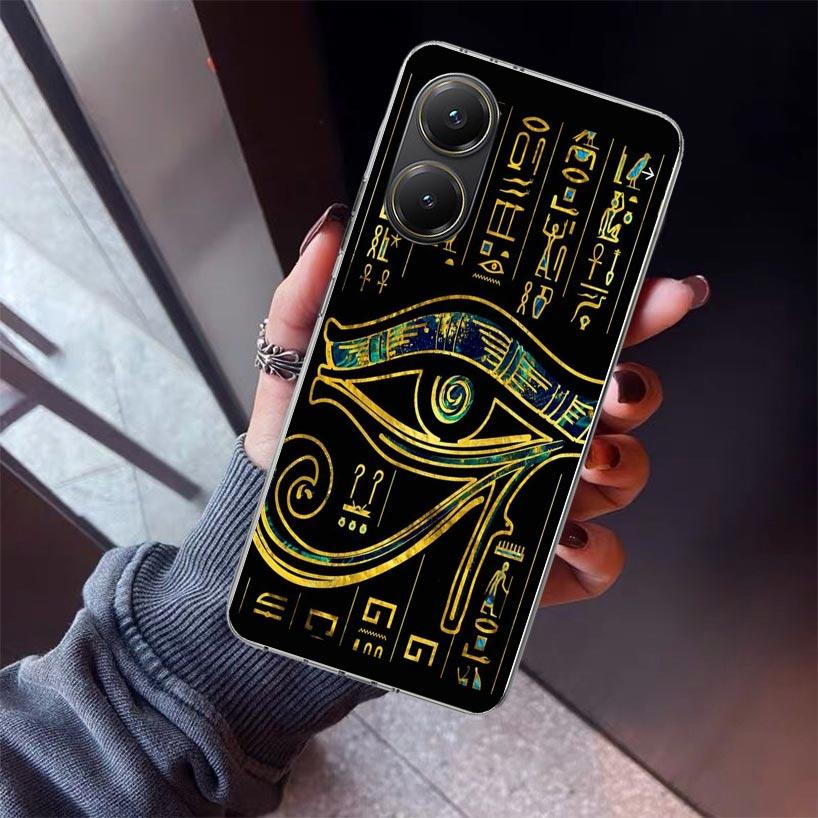 Sacred Eye of Horus Egypt Fresco Phone Case For Xiaomi Poco X7 X6 X5 Pro F7 Ultra Redmi 15C 15 13 13C 12 12C 10 10A 10C 9 9A 9C
