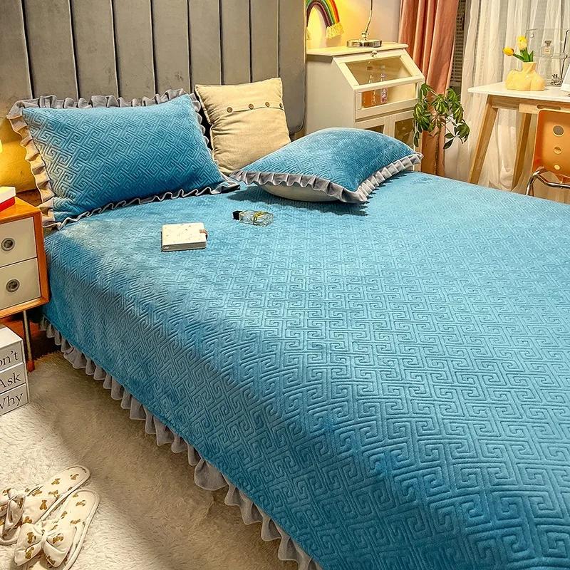 Thickened Milk Fiber Quilted Bed Cover Three Or Four Piece Suit Winter Tatami Bed Cover