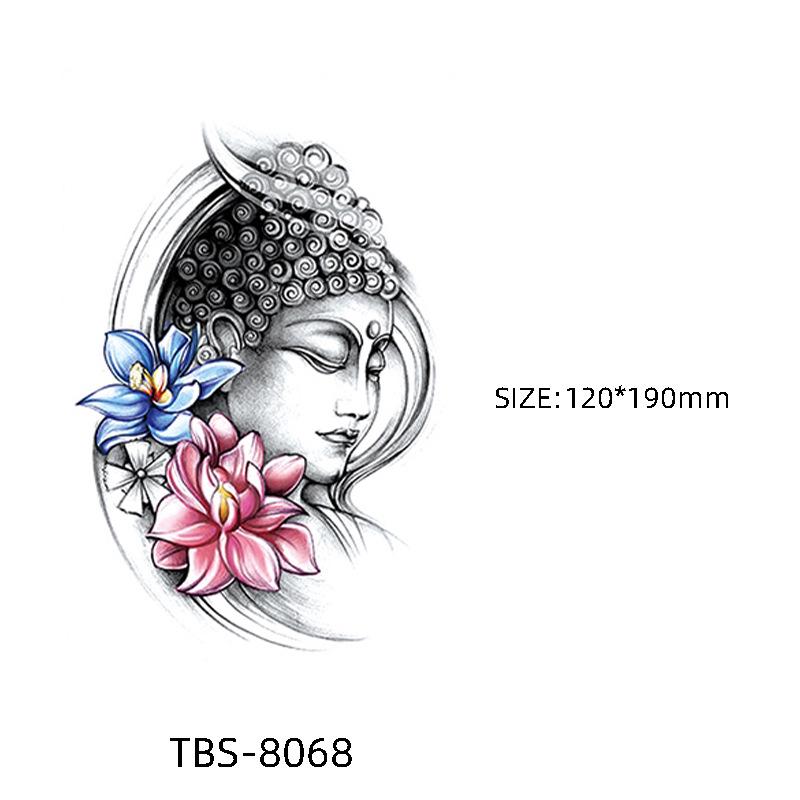 Waterproof Semi-Permanent Black & White Totem Flower Tattoo Stickers
