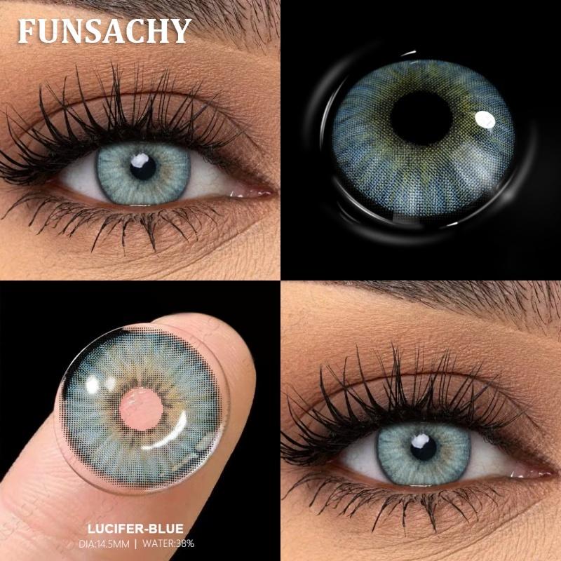FUNSACHY 2Pcs Colored Contacts Lenses Beauty Fashion Health Soft Natural Contacts Lens Eye Color Makeup Yearly Cosmetics Pupils