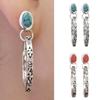 1 Pair Women Bohemian Earrings Faux Turquoise Vintage Style Jewelry Faux Agate