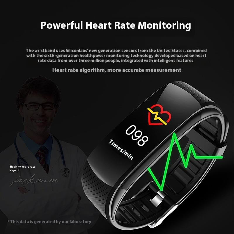 C5S Color Screen Exercise Step Counting Smart Bracelet Heart Rate Blood Pressure Health Monitoring Silicone