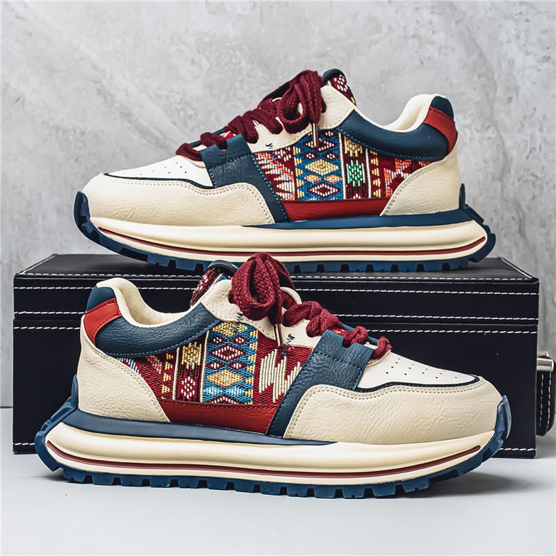 Men's shoes spring new student trend versatile breathable thick-soled wear-resistant running sports casual shoes men's dad shoes