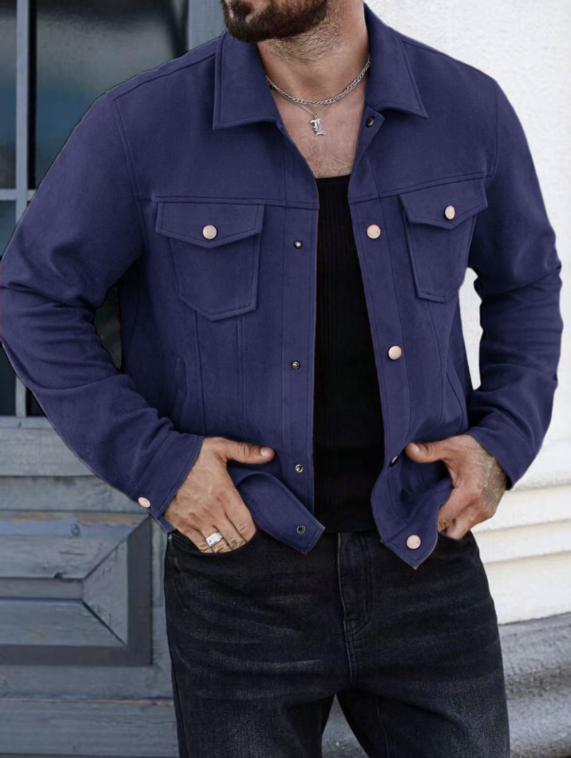 Men s Slim-Fit Autumn Jacket - Cross-Border Fashion Small темно-синий