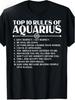 Aquarius Zodiac Pattern T-Shirt- Aquarius 10 Rules