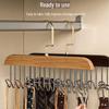 Multifunctional Wooden Hanger & Storage Rack for Clothes, Underwear & Ties