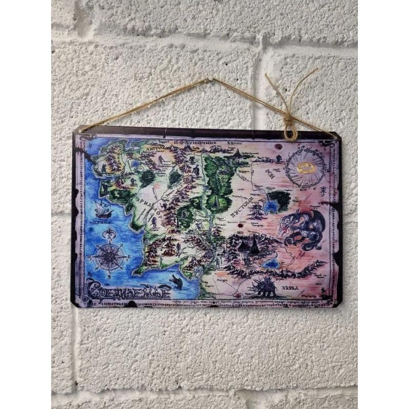 

Винтажная жестяная табличка с картой мира, антикварный металлический настенный декор