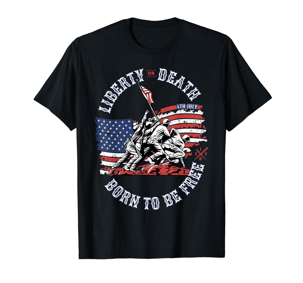 Liberty or Death, Born To Be Free Patriotic shirt with flag T-Shirt