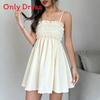 Vintage French Elegant Polyester Slip Dress With Ruffle Detailing For Women