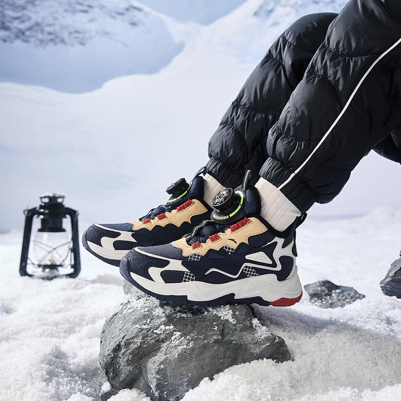 Anta Trendy Fashion Fleece Lined Warm Durable Non-Slip Kids Casual Shoes Kids Sneakers Blue White A312349902-3