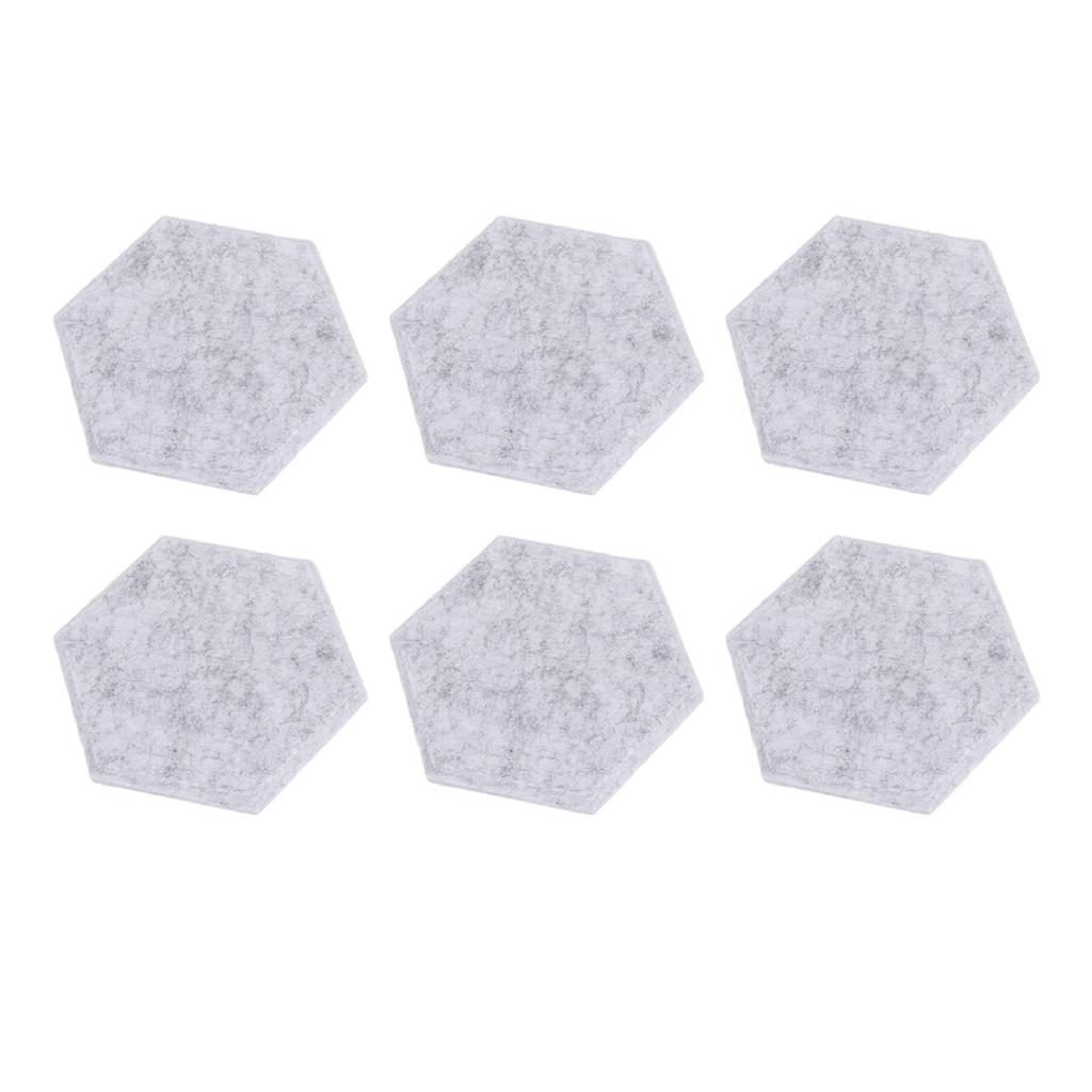 12PCS Hexagon Acoustic Panels High Density Sound Absorbing Panels Sound Proof Beveled Edge Wall