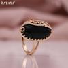 PATAYA Hollowed-out Pinched Flower Technique Artificial Zircon Earring Ring Combination Set