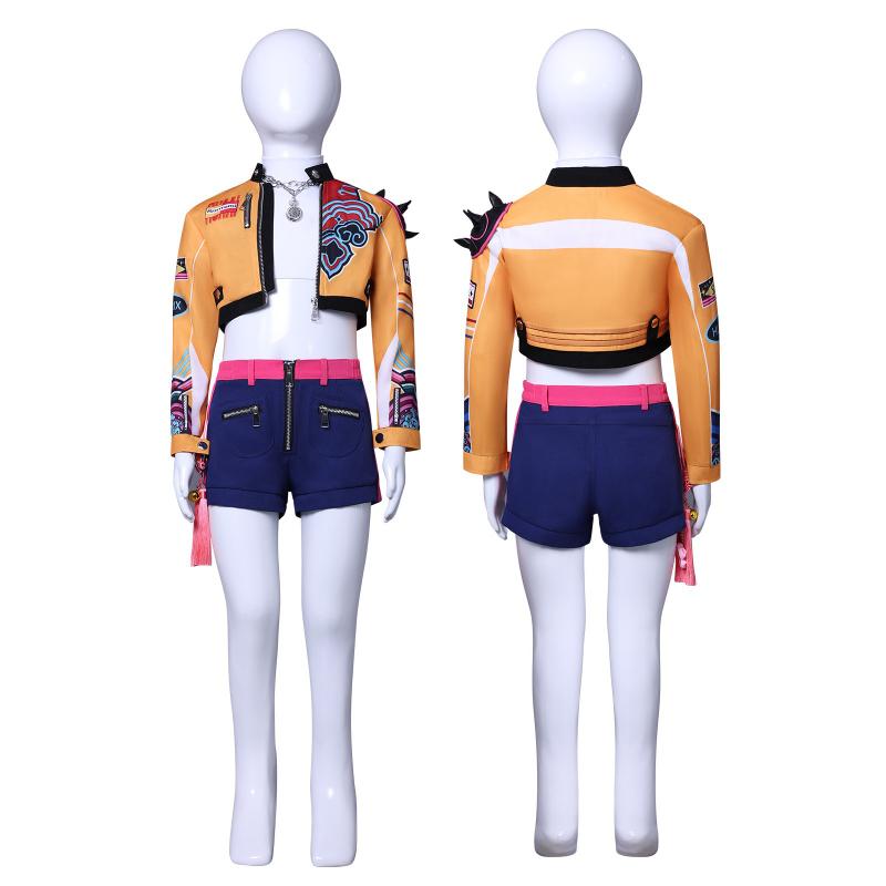 IN STOCK Size 110cm-150cm Huntrix Rumi Zoey Mira Cosplay Costume K-pop Demon Hunters Cosplay Idol Roleplay Halloween Outfit