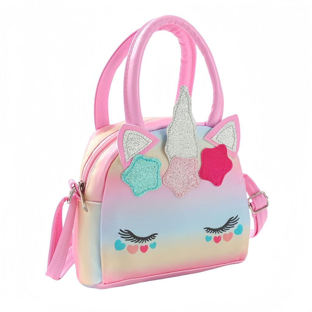 Unicorn Kids' Crossbody Bag - TPU Storage Cartoon Shoulder Travel Bag for Students