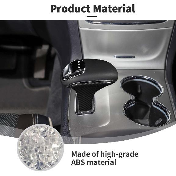 JWWY Gear Shift Shifter Knobs Cover Trim Compatible with Jeep Grand Cherokee Accessories 2014-2015 2pcs Carbon Fiber