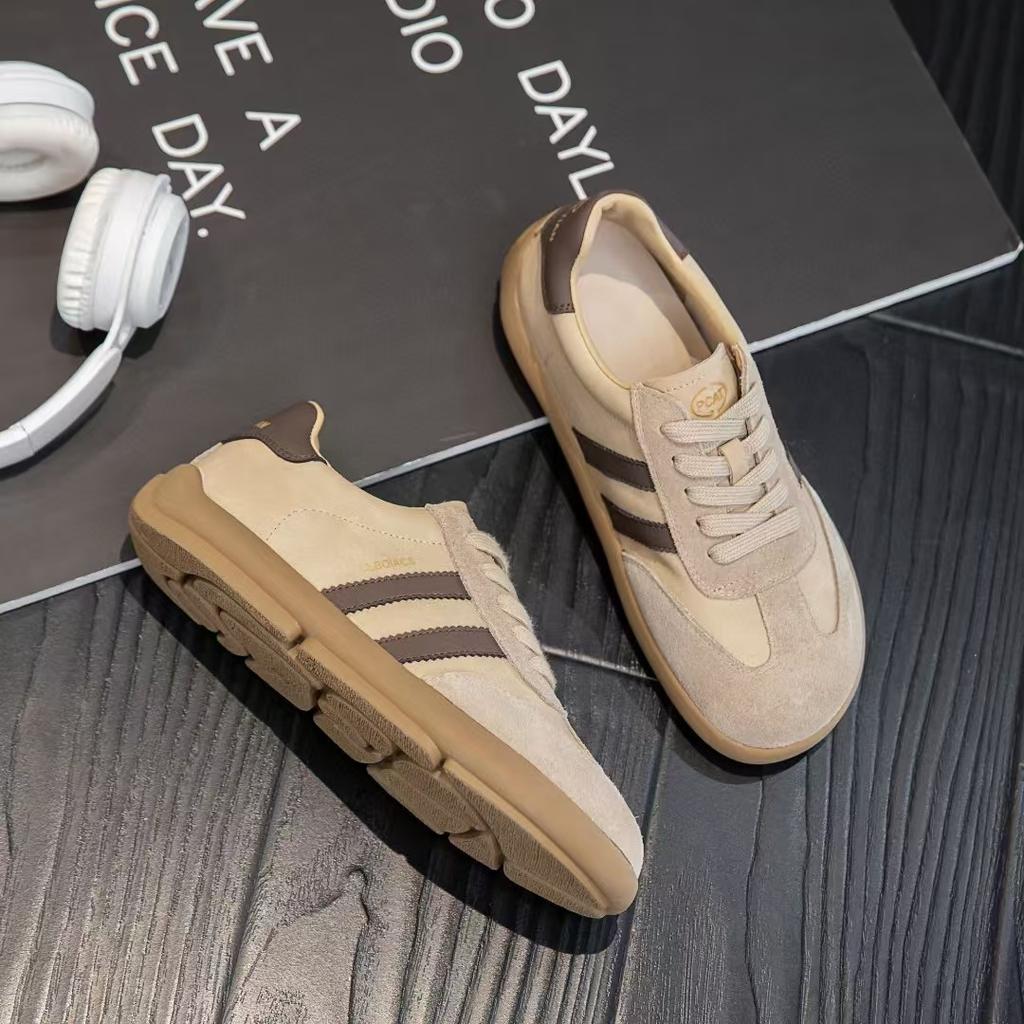 Leather little white shoes board shoes women's spring new retro versatile sports shoes women's soft-soled casual shoes